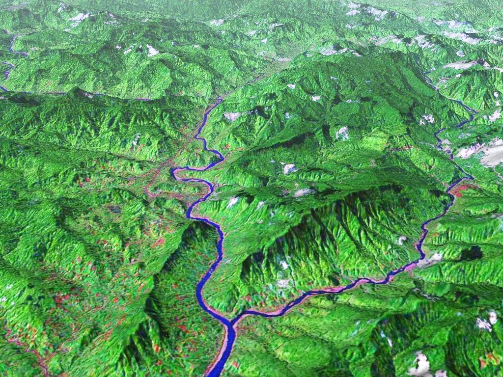 Viet Nam – Quang Nam Province: 3D View of Bung River / Cai River