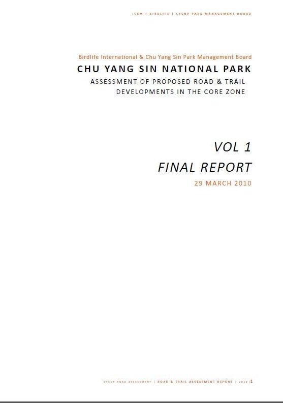 Chu Yang Sin National Park: Assessment of Proposed Road and Trail Developments
