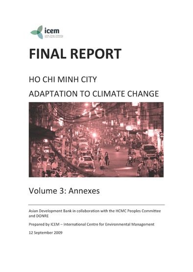 VOL 3:  Ho Chi Minh City Adaptation to Climate Change: Annexes
