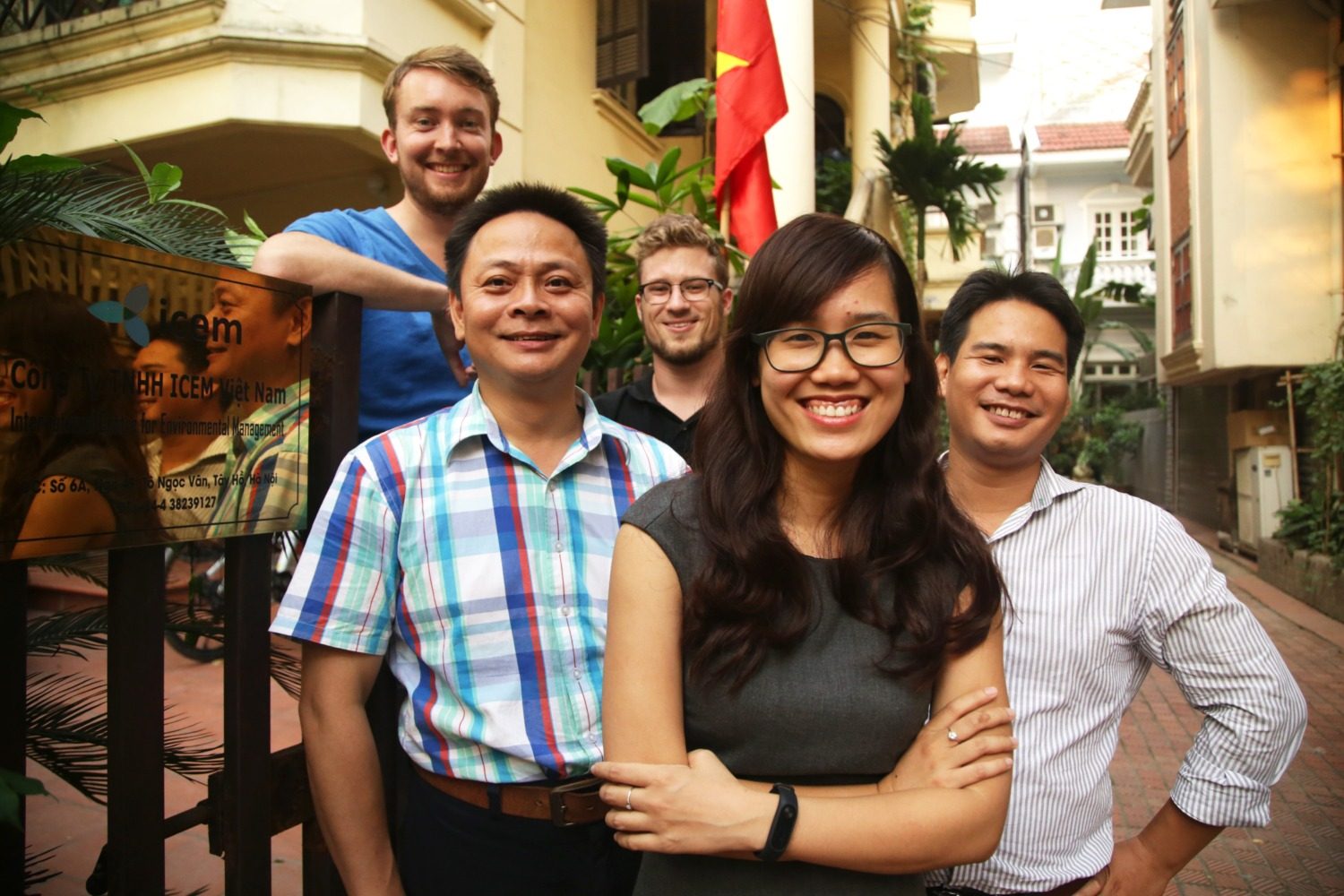 The ICEM GIS and modelling team (from left to right): Rens Hasman, Vinh Mai, Taylor Winchell Thuy Nguyen and Minh Pham